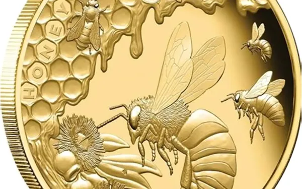 WazBee welcome bonus package shown as a golden honeycomb coin